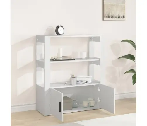 Kumode, Balta, 80X30X90 Cm, Inženierijas Koks Vidaxl