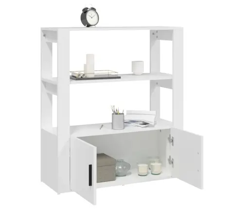 Kumode, Balta, 80X30X90 Cm, Inženierijas Koks Vidaxl