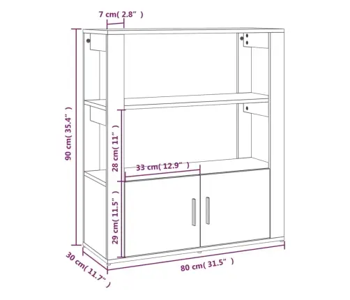 Kumode, Ozolkoka Krāsa, 80X30X90 Cm, Inženierijas Koks Vidaxl Kumode, Ozolkoka Krāsa, 80X30X90 Cm, Inženierijas Koks Vidaxl