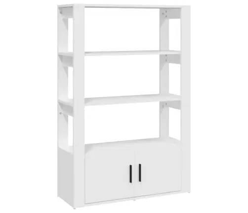 Kumode, Balta, 80X30X119,5 Cm, Inženierijas Koks Vidaxl