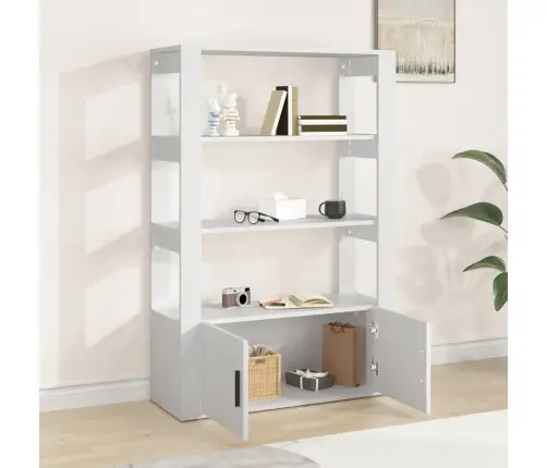 Kumode, Balta, 80X30X119,5 Cm, Inženierijas Koks Vidaxl