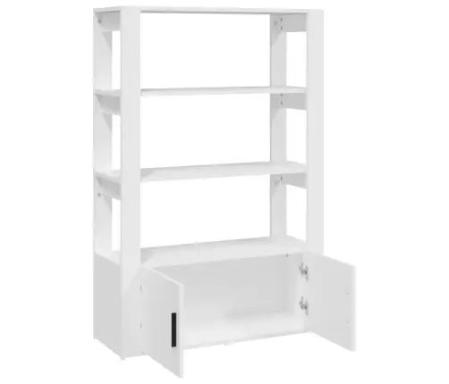 Kumode, Balta, 80X30X119,5 Cm, Inženierijas Koks Vidaxl