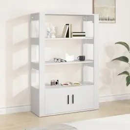 Kumode, Balta, 80X30X119,5 Cm, Inženierijas Koks Vidaxl