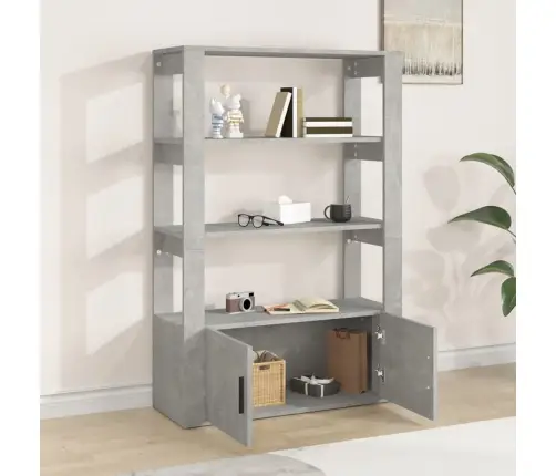 Šoninė Spintelė, Betono Pilka, 80X30X119,5cm Apdirbta Mediena