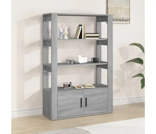 Šoninė Spintelė, Pilka Ąžuolo, 80X30X119,5cm Apdirbta Mediena Šoninė Spintelė, Pilka Ąžuolo, 80X30X119,5cm Apdirbta Mediena