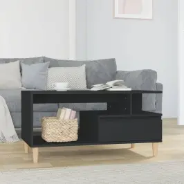 Kafijas Galdiņš, Melns, 90X49X45 Cm, Inženierijas Koks Vidaxl