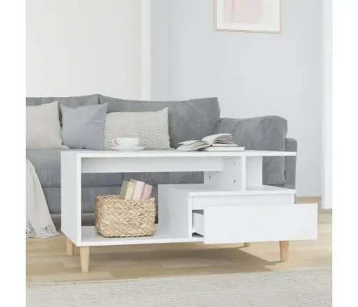 Kohvilaud, Kõrgläikega Valge, 90 X 49 X 45 cm Tehispuit