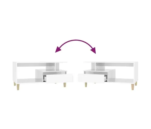 Kohvilaud, Kõrgläikega Valge, 90 X 49 X 45 cm Tehispuit