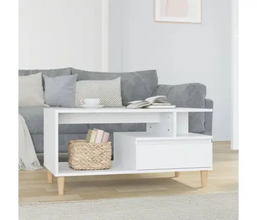 Kohvilaud, Kõrgläikega Valge, 90 X 49 X 45 cm Tehispuit