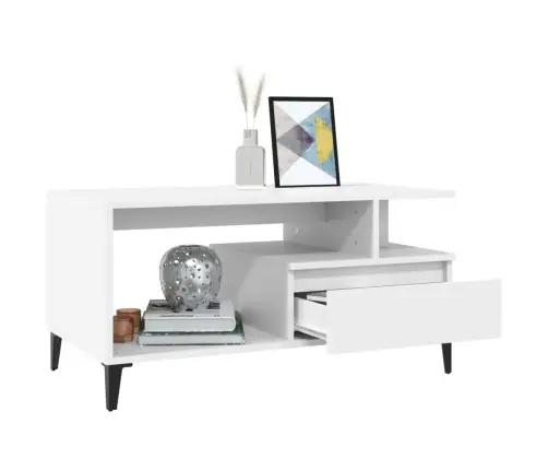 Kafijas Galdiņš, Balts, 90X49X45 Cm, Inženierijas Koks Vidaxl Kafijas Galdiņš, Balts, 90X49X45 Cm, Inženierijas Koks Vidaxl