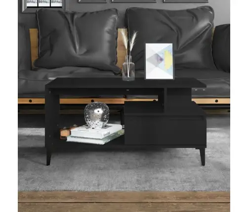 Kafijas Galdiņš, Melns, 90X49X45 Cm, Inženierijas Koks Vidaxl