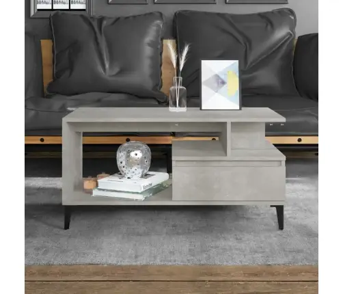 Kafijas Galdiņš, Betona Pelēks, 90X49X45 Cm, Inženierijas Koks Vidaxl