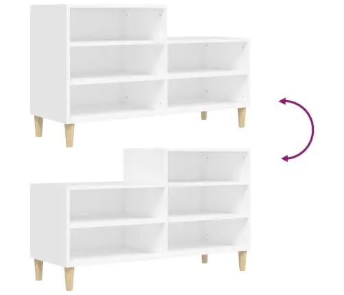 Spintelė Batams, Baltos Spalvos, 102X36X60cm Apdirbta Mediena