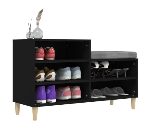 Apavu Plaukts, Melns, 102X36X60 Cm, Inženierijas Koks Vidaxl