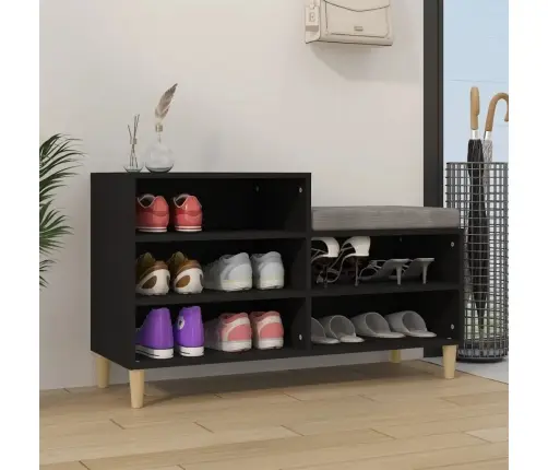 Apavu Plaukts, Melns, 102X36X60 Cm, Inženierijas Koks Vidaxl