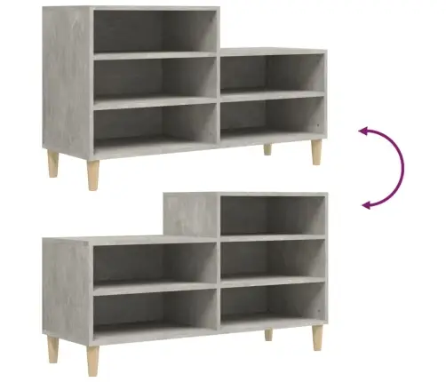 Apavu Plaukts, Betonpelēks, 102X36X60 Cm, Inženierijas Koks Vidaxl