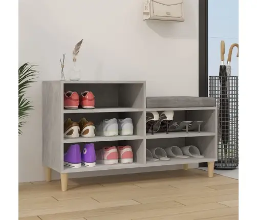 Apavu Plaukts, Betonpelēks, 102X36X60 Cm, Inženierijas Koks Vidaxl