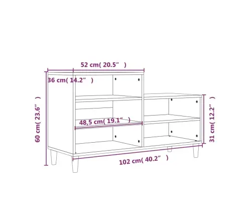 Kingakapp, Suitsutatud Tamm, 102 X 36 X 60 cm Tehispuit