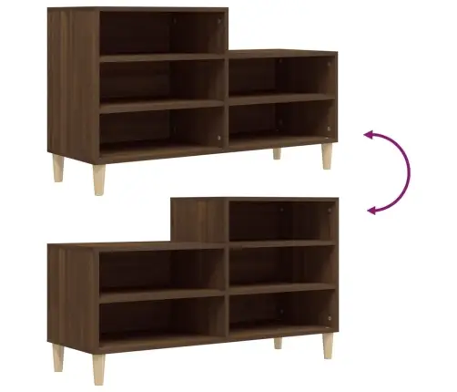 Apavu Plaukts, Brūna Ozolkoka, 102X36X60 Cm, Inženierijas Koks Vidaxl