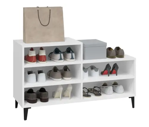 Spintelė Batams, Baltos Spalvos, 102X36X60cm Apdirbta Mediena