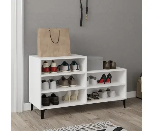 Spintelė Batams, Baltos Spalvos, 102X36X60cm Apdirbta Mediena