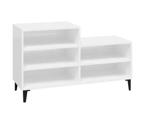 Apavu Plaukts, Spīdīgi Balts, 102X36X60 Cm, Inženierijas Koks Vidaxl