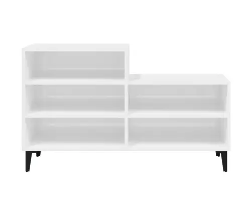 Apavu Plaukts, Spīdīgi Balts, 102X36X60 Cm, Inženierijas Koks Vidaxl