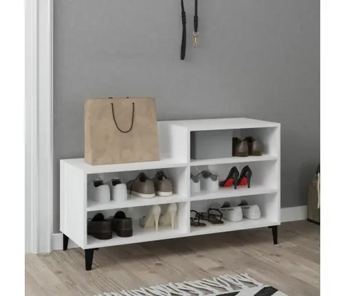 Apavu Plaukts, Spīdīgi Balts, 102X36X60 Cm, Inženierijas Koks Vidaxl