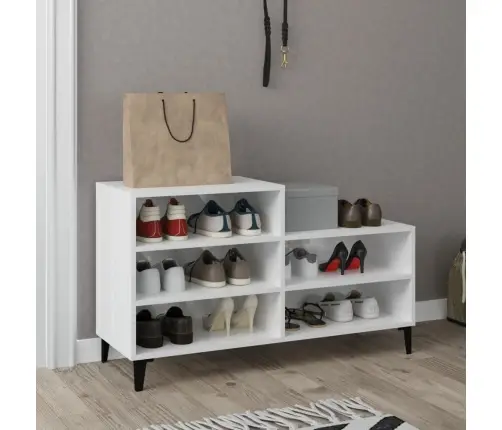 Apavu Plaukts, Spīdīgi Balts, 102X36X60 Cm, Inženierijas Koks Vidaxl