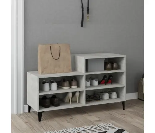 Apavu Plaukts, Betonpelēks, 102X36X60 Cm, Inženierijas Koks Vidaxl