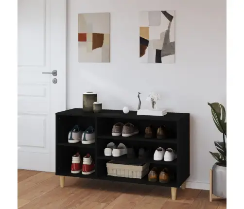 Jalatsikapp, Must, 102 X 36 X 60 cm Tehispuit