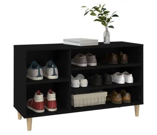 Jalatsikapp, Must, 102 X 36 X 60 cm Tehispuit