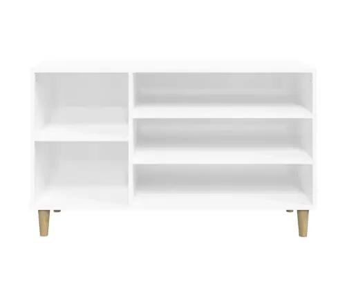 Apavu Plaukts, Spīdīgi Balts, 102X36X60 Cm, Inženierijas Koks Vidaxl