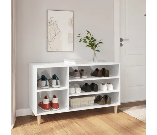 Apavu Plaukts, Spīdīgi Balts, 102X36X60 Cm, Inženierijas Koks Vidaxl