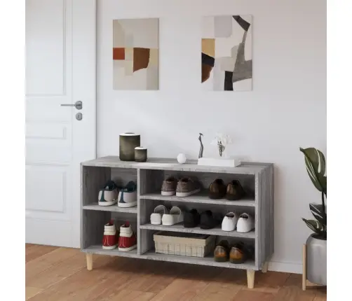 Apavu Plaukts, Pelēcīga Ozolkoka,102X36X60Cm, Inženierijas Koks Vidaxl