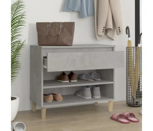 Apavu Plaukts, Betona Pelēks, 70X36X60 Cm, Inženierijas Koks Vidaxl