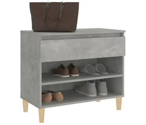 Apavu Plaukts, Betona Pelēks, 70X36X60 Cm, Inženierijas Koks Vidaxl