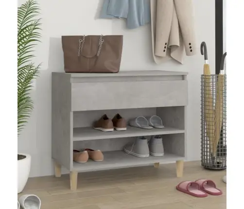 Apavu Plaukts, Betona Pelēks, 70X36X60 Cm, Inženierijas Koks Vidaxl