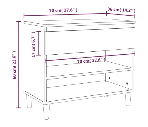 Kingakapp, Hall Sonoma Tamm, 70 X 36 X 60 cm Tehispuit