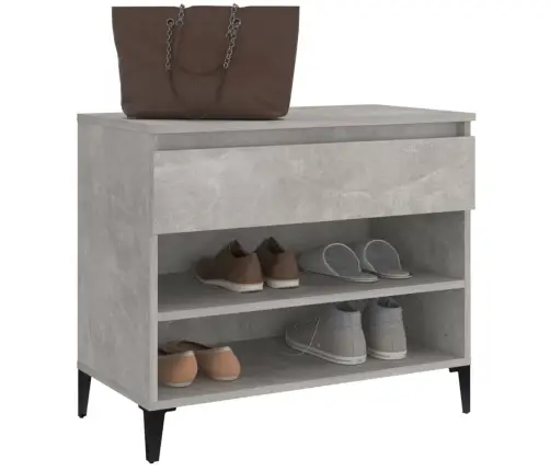 Apavu Plaukts, Betona Pelēks, 70X36X60 Cm, Inženierijas Koks Vidaxl