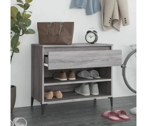 Spintelė Batams, Pilka Ąžuolo, 70X36X60cm Apdirbta Mediena