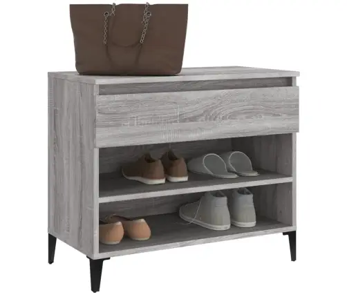 Spintelė Batams, Pilka Ąžuolo, 70X36X60cm Apdirbta Mediena