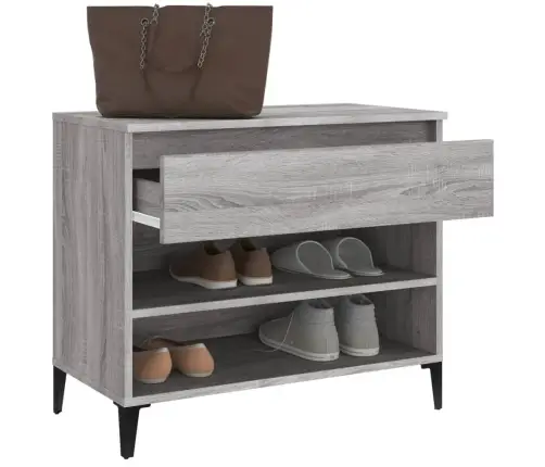 Spintelė Batams, Pilka Ąžuolo, 70X36X60cm Apdirbta Mediena