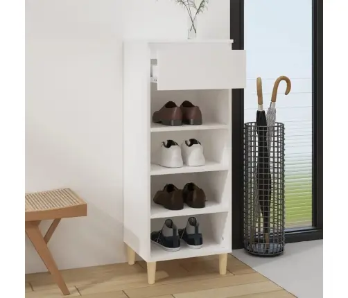 Jalatsikapp, Valge, 40 X 36 X 105 cm Tehispuit