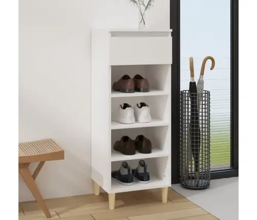 Jalatsikapp, Valge, 40 X 36 X 105 cm Tehispuit