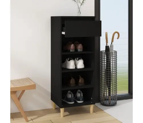 Spintelė Batams, Juodos Spalvos, 40X36X105cm Apdirbta Mediena