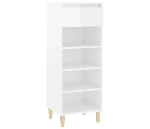 Jalatsikapp, Kõrgläikega Valge, 40X36X105 cm Tehispuit