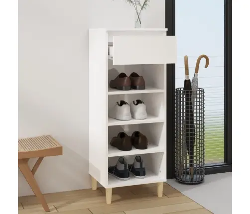 Jalatsikapp, Kõrgläikega Valge, 40X36X105 cm Tehispuit