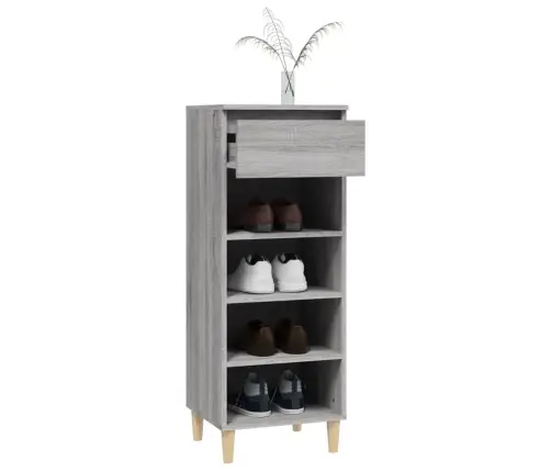 Spintelė Batams, Pilka Ąžuolo, 40X36X105cm Apdirbta Mediena