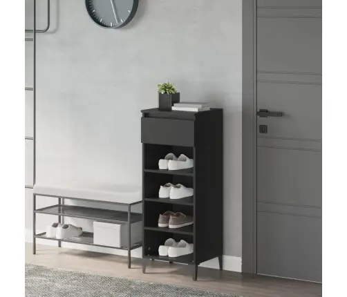 Apavu Skapītis, Melns, 40X36X105 Cm, Inženierijas Koks Vidaxl